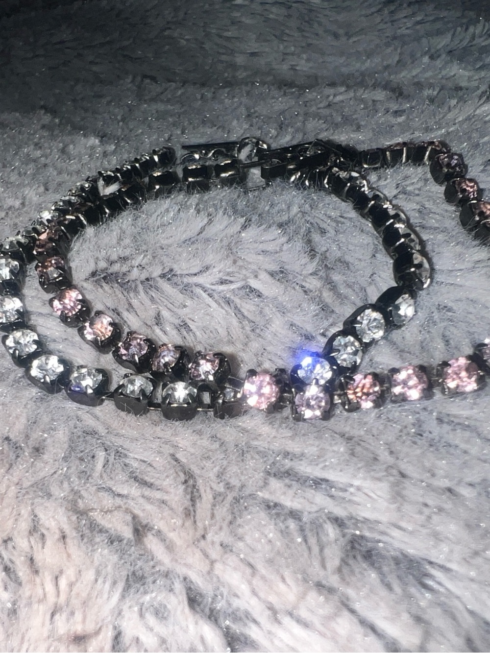 Crystal Tennis Bracelet - Clear Rhinestone Silver Chain
